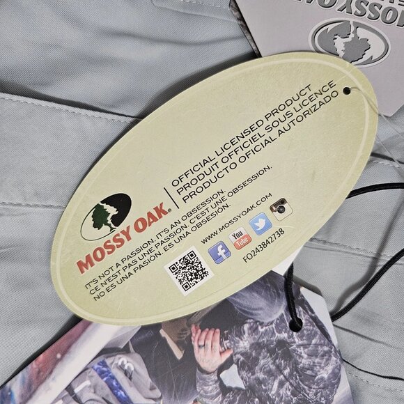 EAG Elite Mens Button Down Fishing Shirt Vented Back Size XL Gray Mossy Oak - Picture 16 of 16